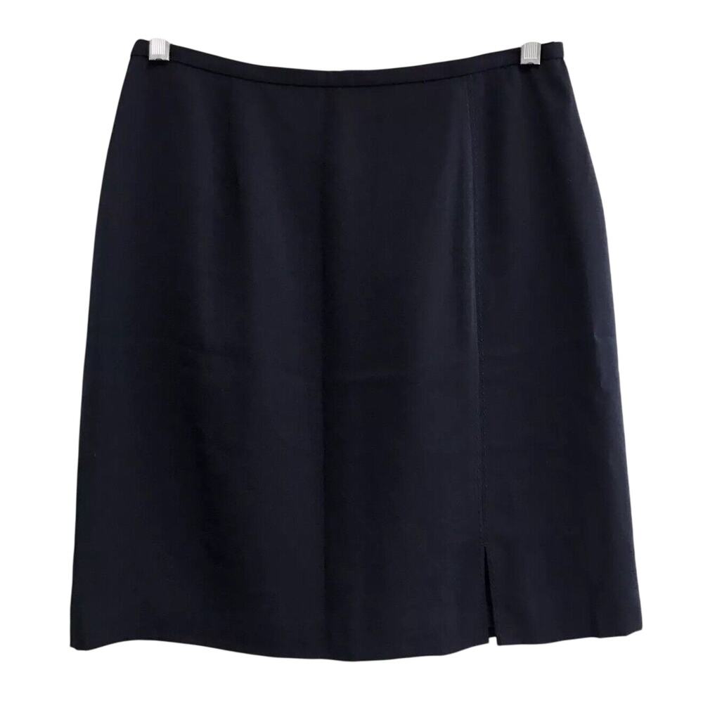 Norton McNaughton Skirt Womens 12 Petite Blue Lined Slit